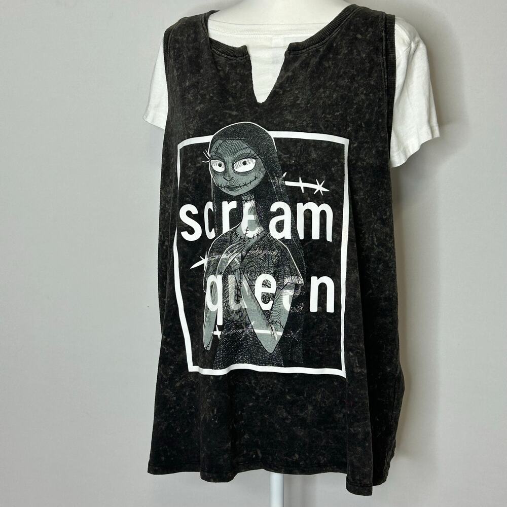 Torrid Disney Nightmare Before Christmas Sally Scream Queen Tank Size 2 Black